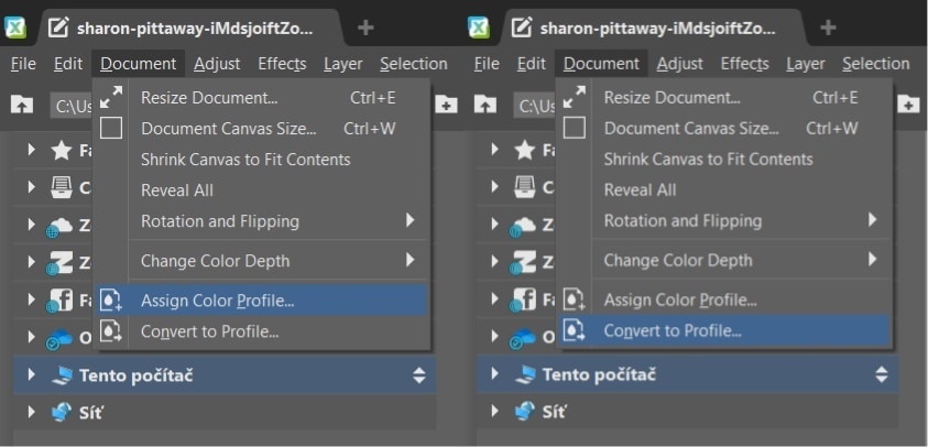 Color management in Zoner Studio A few more features