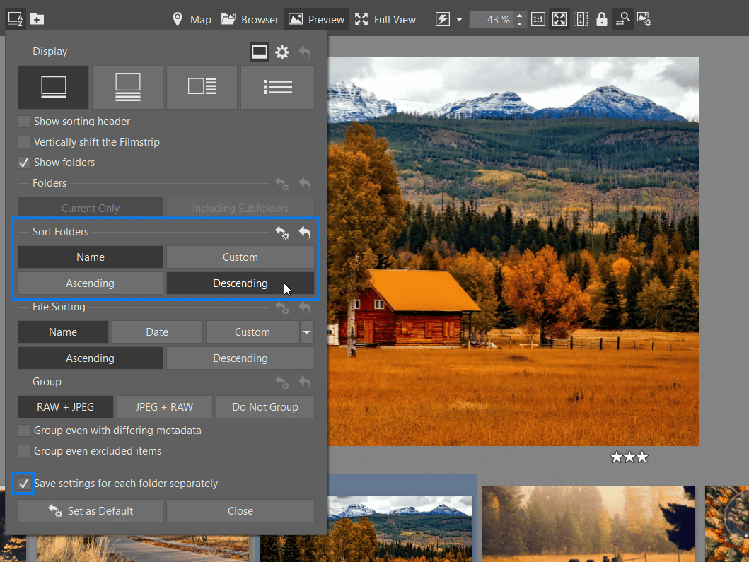 Customized Folder Settings