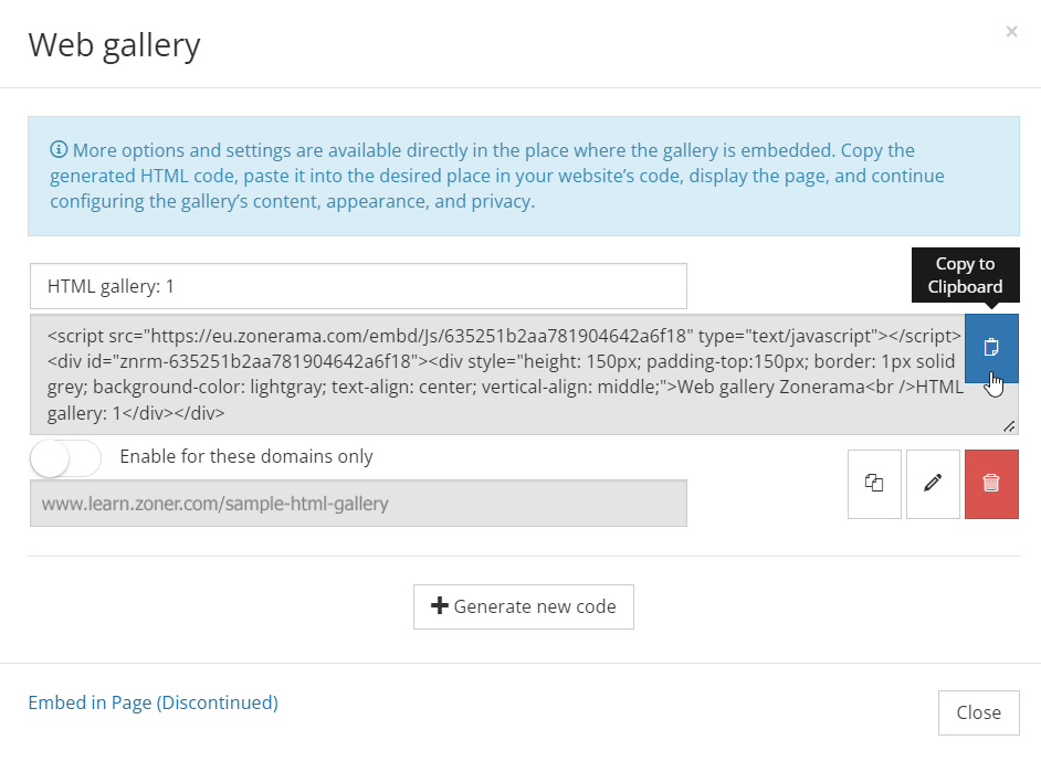 Create a Web Gallery