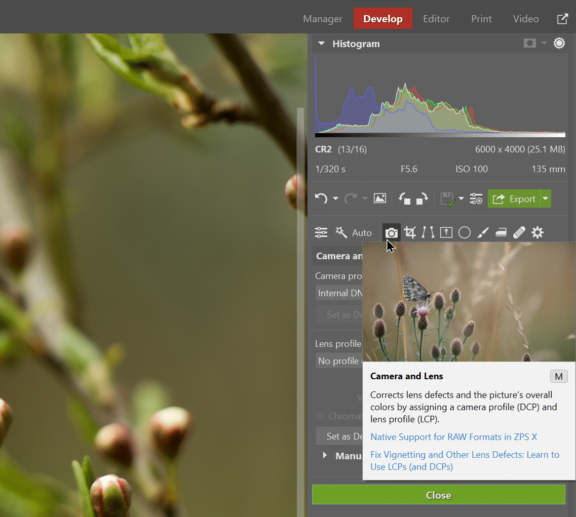 Native Support for Camera Lenses