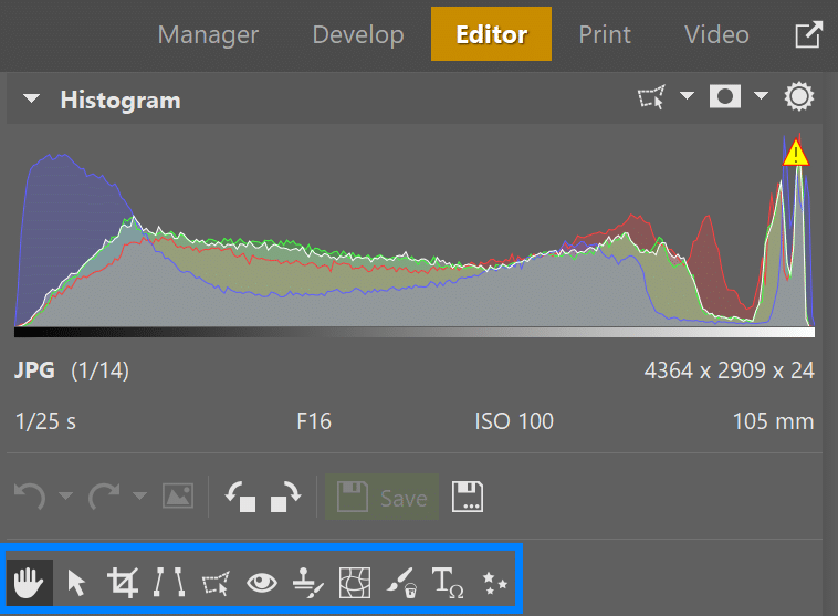 Customize Zoner Studio, editor tool