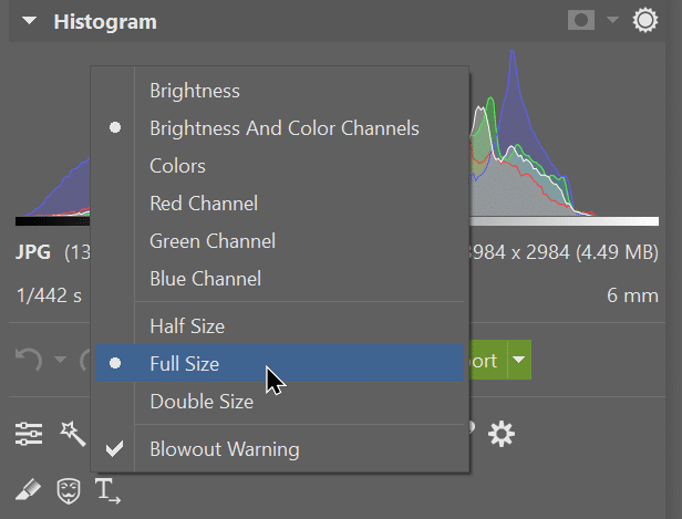How to Use the Histogram, size