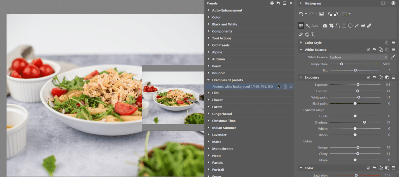 Create Your Own Presets, food photo