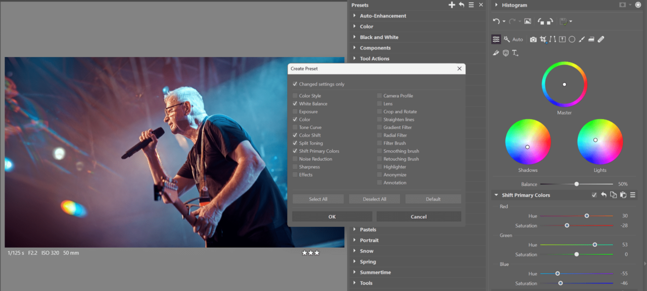 Create Your Own Presets, preset concert