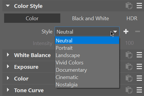 The Zoner Studio Spring 2024 Update, Color style