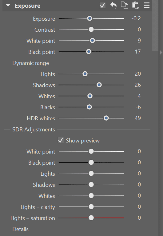 Printing and Sharing HDR Photos, show preview