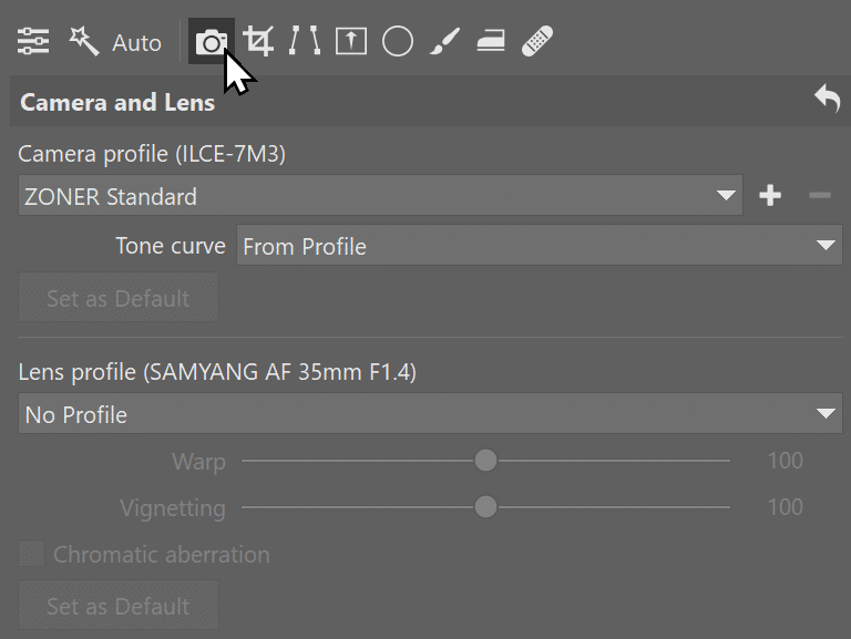 Basic Editing Steps, camera lens