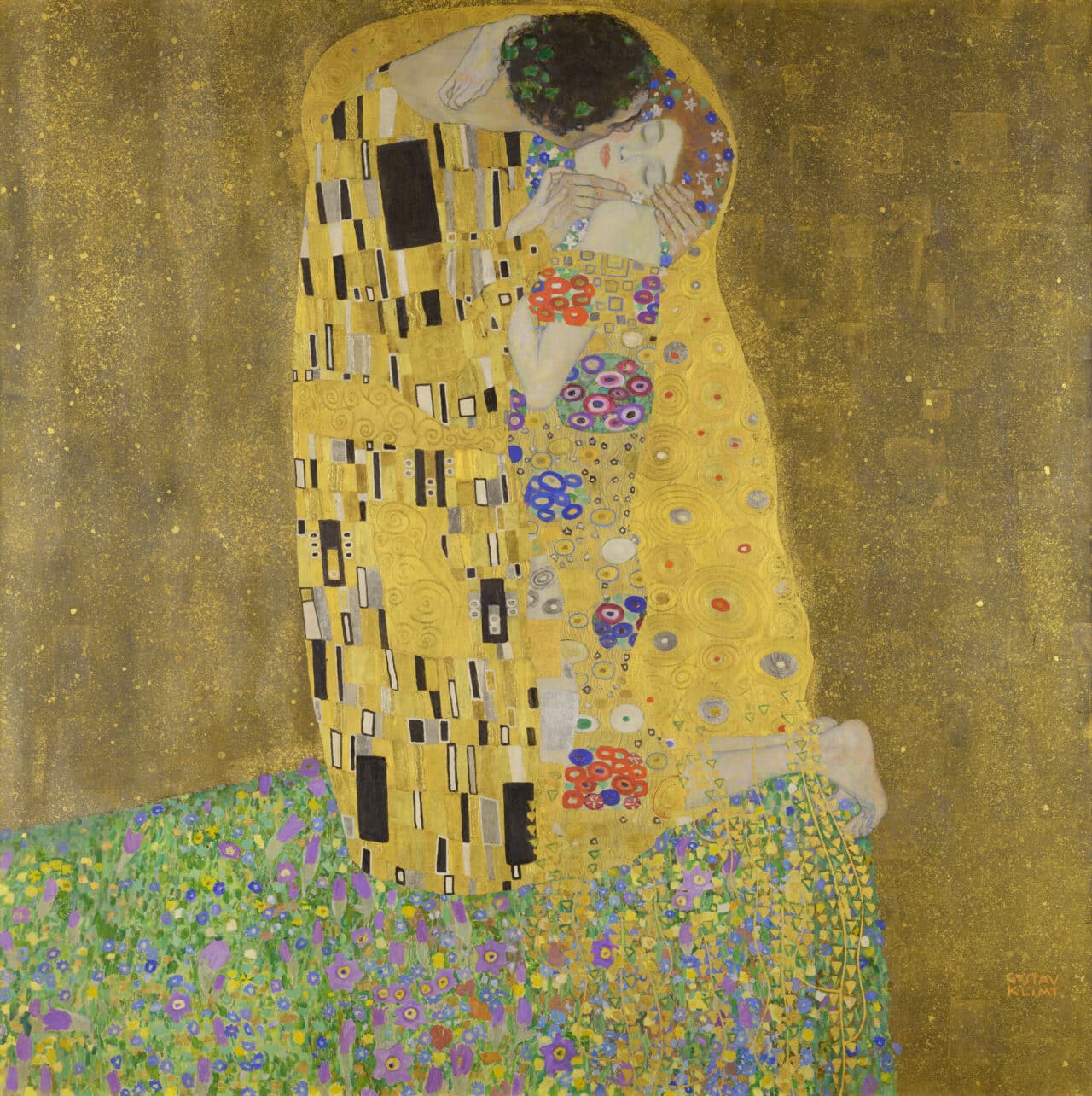 Colors in Photography, yellow, The Kiss, Gustav Klimt (1908)