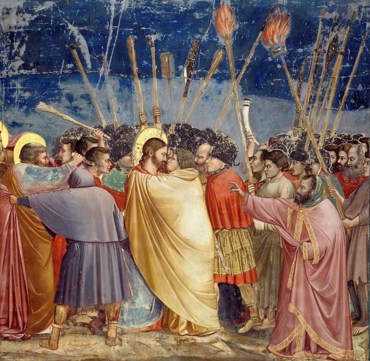 Colors in Photography, yellow, The Kiss of Judas, Giotto Scrovegni (1306)