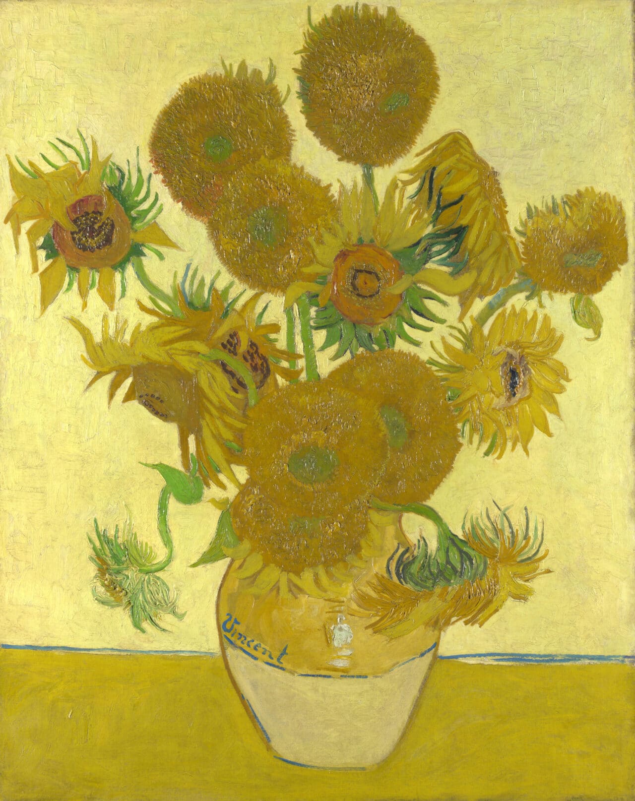 Colors in Photography, yellow, Sunflowers, Vincent van Gogh (1888)