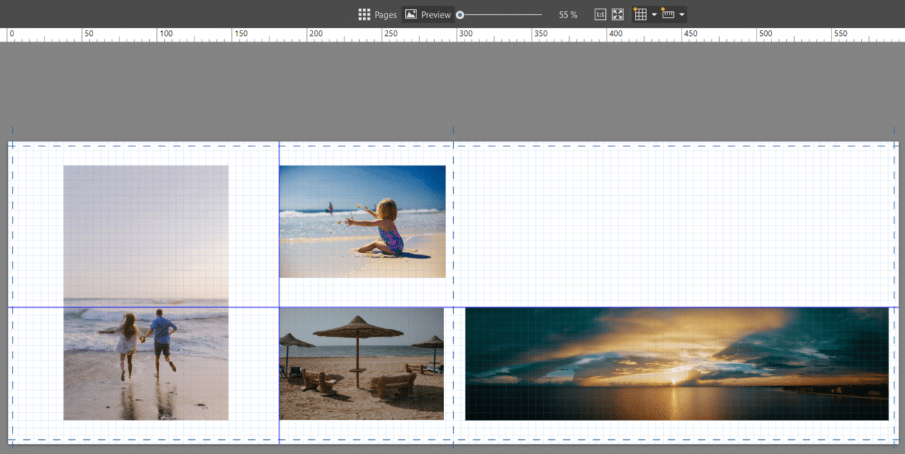 create photo book, grids and guidlines