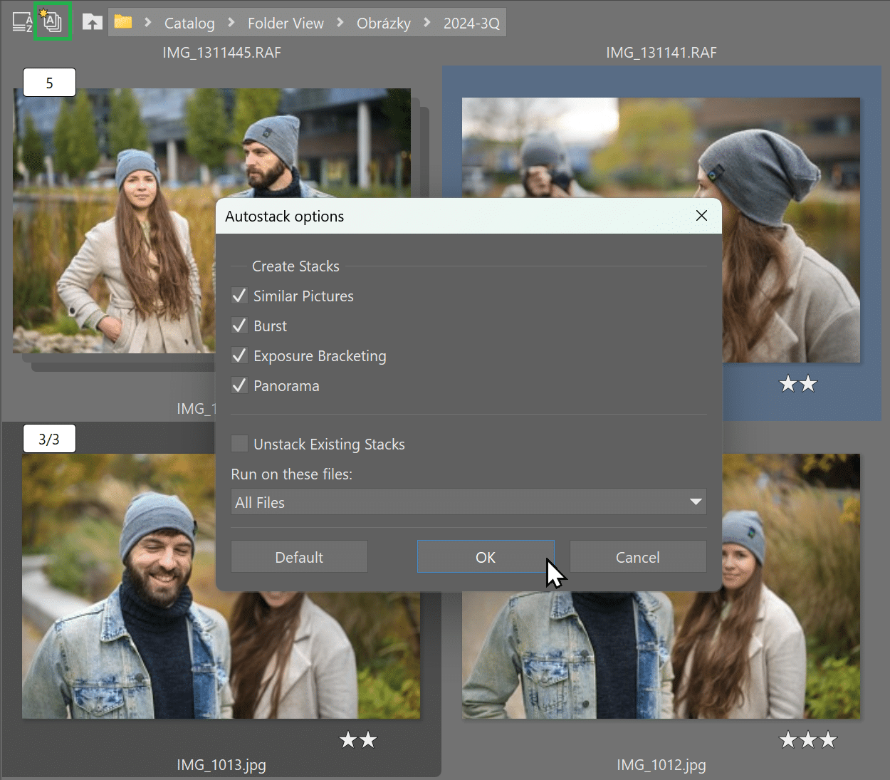 Zoner Studio 2024 Fall Update, autostack