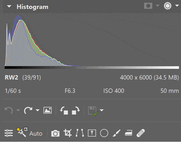 AI Automatic Enhancement, histogram