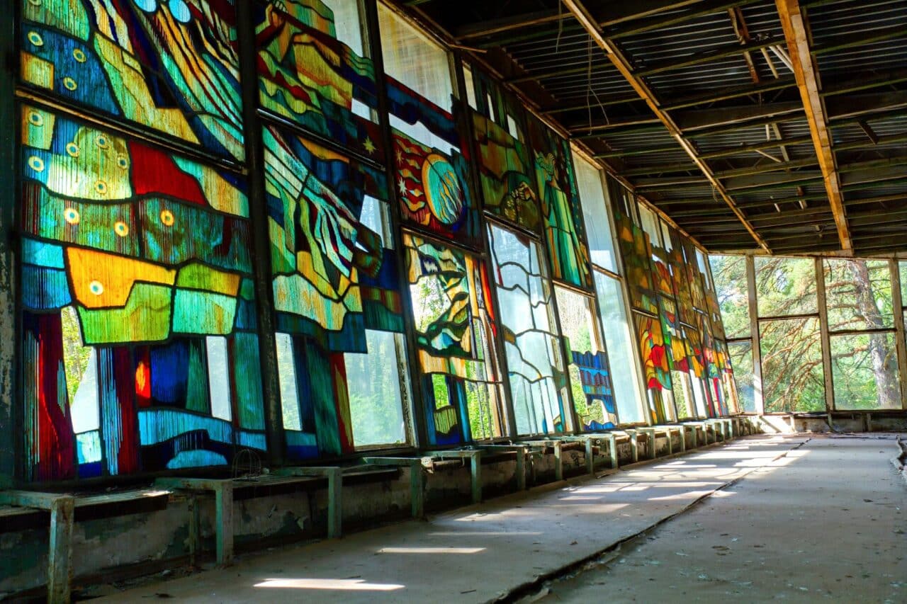 Chornobyl, Pripyat, stained-glass windows