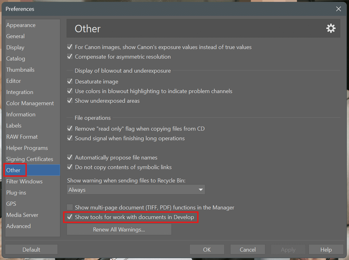 Anonymization, Enable Anonymization in Preferences