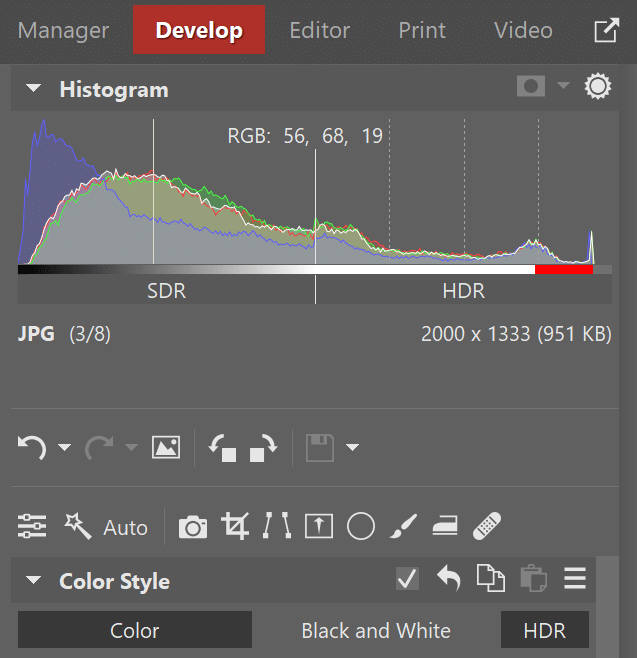 Ultra HDR, histogram