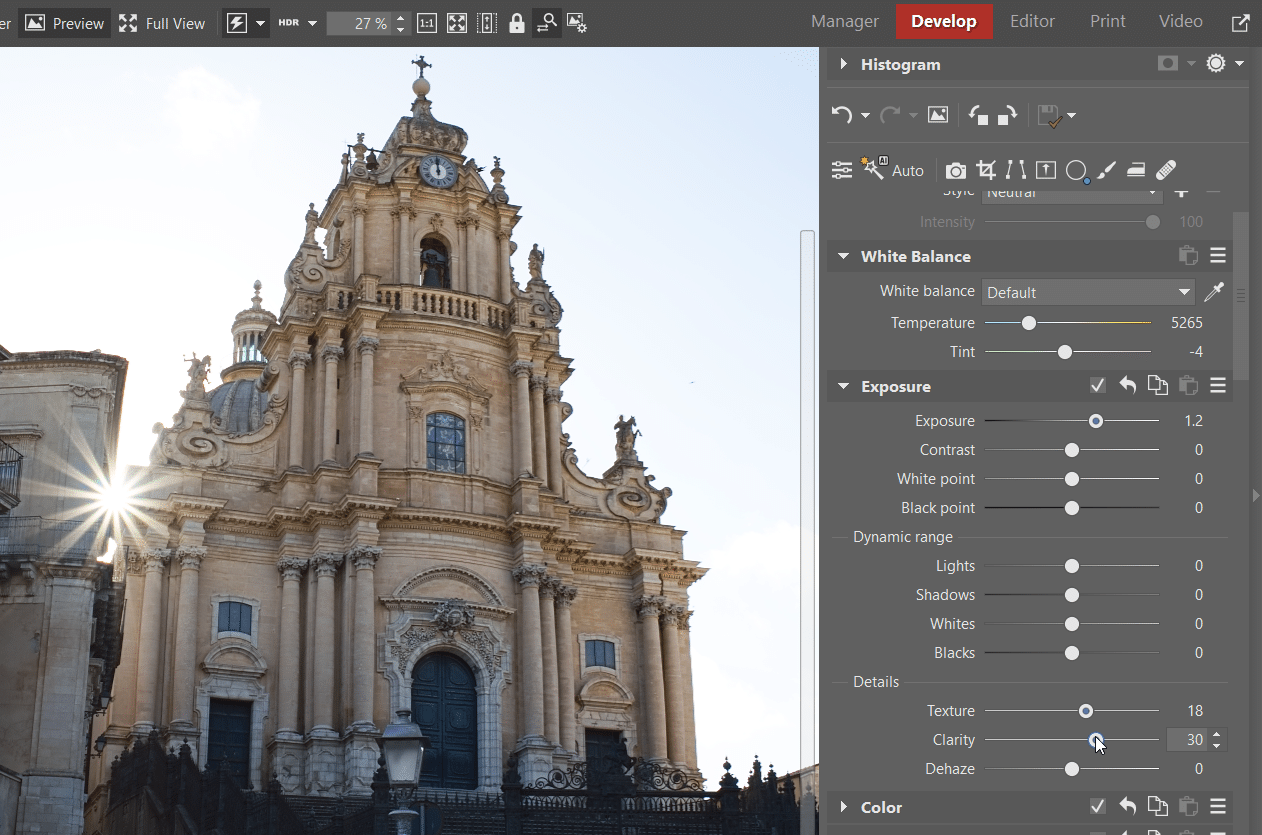 Enhance Contrast in Your Photography, clarity and texture edit