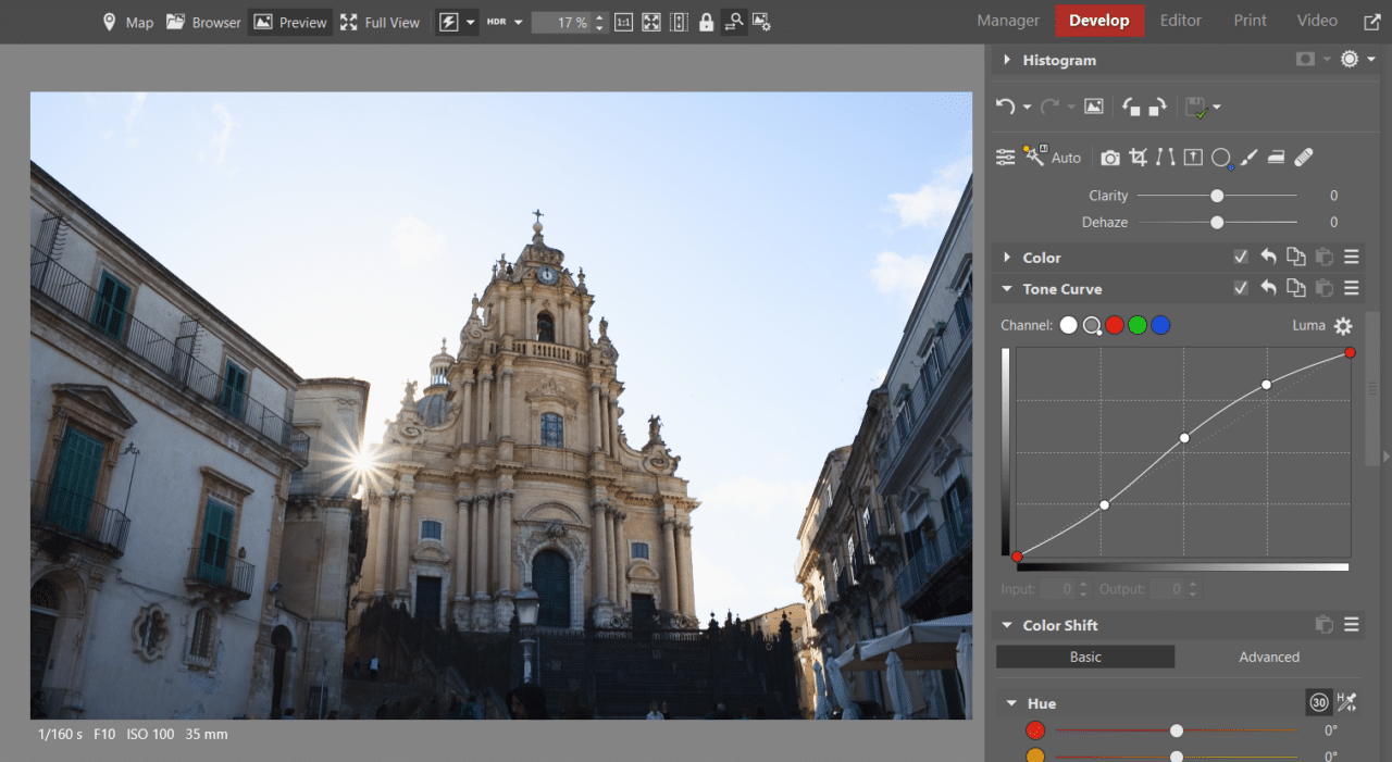 Enhance Contrast in Your Photography, curve edit