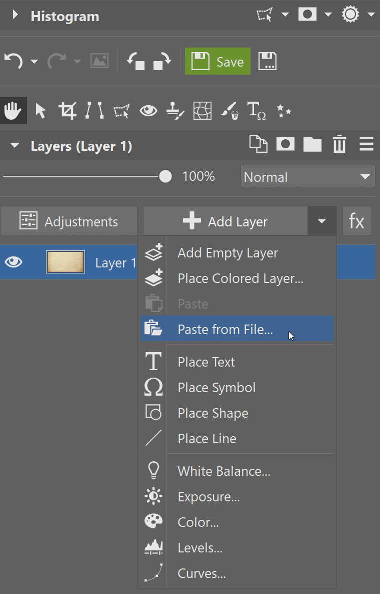 Create Original New Years’ Greetings, paste from file