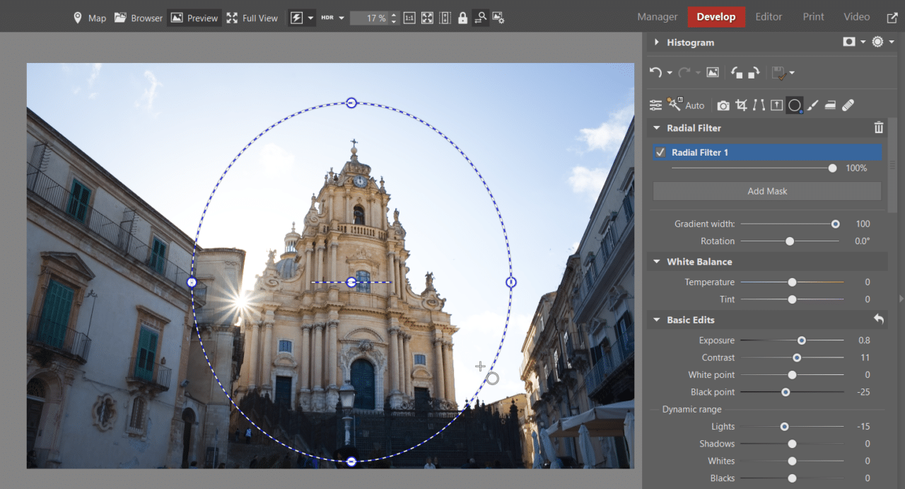 Enhance Contrast in Your Photography, radial filter