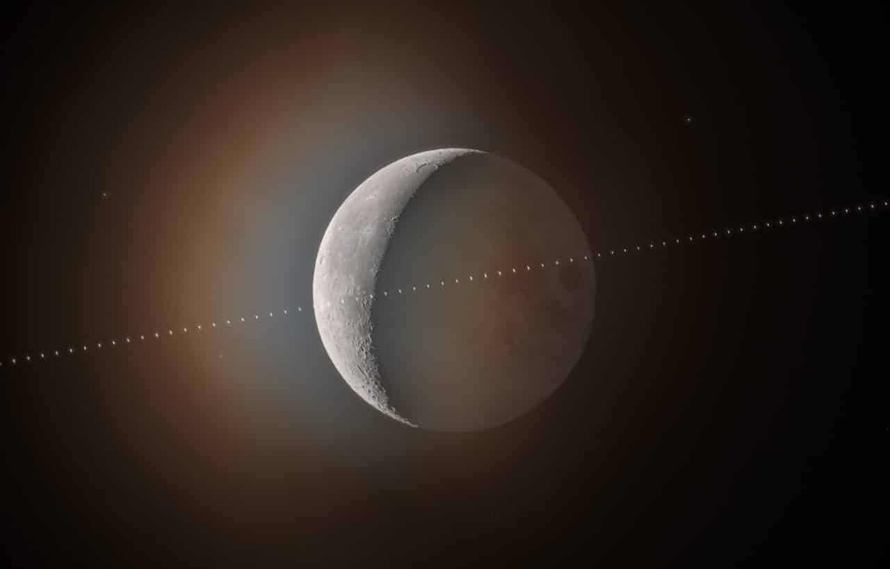 Interview with Petr Horálek, A sequence capturing the flyby of the International Space Station (ISS) in front of the Moon