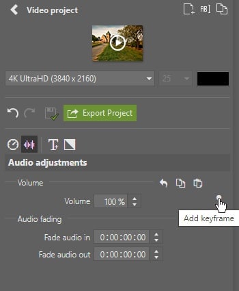 Video Editing, add keyframe